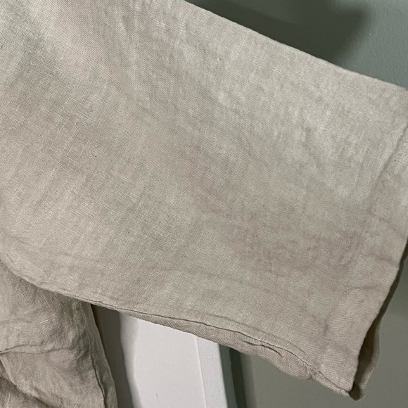 Stella Milani 100% Linen Asymmetric Lagenlook Artsy Boho Dress Tunic Ruffle M - Picture 5 of 15